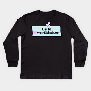 Cute Overthinker Anxiety Overthinking Overthink Introvert Kids Long Sleeve T-Shirt